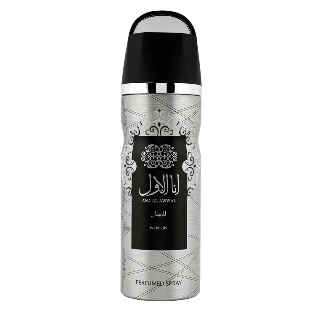 Nusuk Ana Al Awwal Premium Imported Deodorant, Fresh & Soothing Fragrance, Long Lasting Body Spray For Men, Made in UAE, 200ml