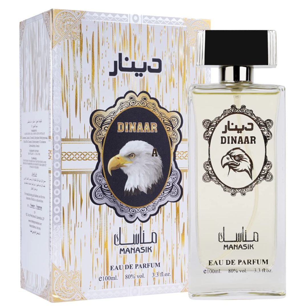 Manasik Dinaar Long Lasting 100ml Men Perfume, Woody, Warm Spicy & Powdery, Soothing Fragrance