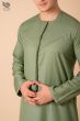 Elegant Sage Green Emirati Kandura with Handcrafted Tassel