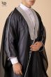 Regal Black Arabic Bisht with Intricate Silver Embroidery