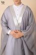 Elegant Grey Bisht with Silver Embroidery