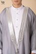 Elegant Grey Bisht with Silver Embroidery
