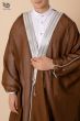 Luxury Brown Bisht with Silver Embellishments
