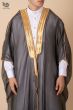 Luxury Dark Grey Bisht with Golden Embellishments