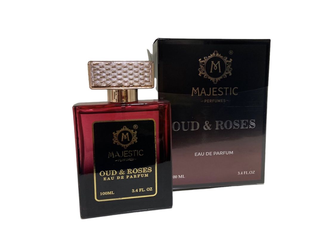 MAJESTIC PERFUMES  Long Lasting Luxury Perfume Spray Premium Refreshing Oud and Roses Fragrances Eau De Parfum for Men & Women 100 ML