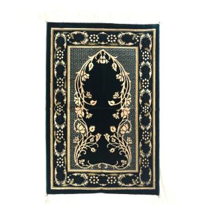 Velvet Islamic Prayer Rug Green