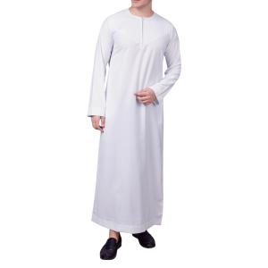 WHITE EMIRATI THOBE WITH ZIPPER
