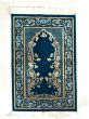 Velvet Islamic Prayer Rug Peacock Blue