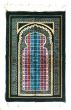 Velvet Islamic Prayer Rug / Janamaz / Musallah Green