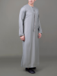 Steel Grey Emirati Embroidery Thobe
