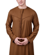 Mocha Emirati Embroidery Thobe