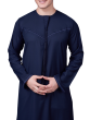 Navy Blue Emirati Embroidery Thobe