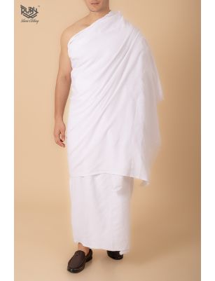 Premium Men’s White Ihram Set for Hajj and Umrah 2 Pcs (46” X 92”)