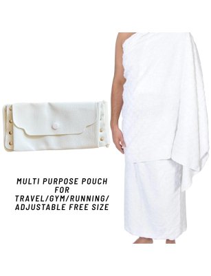 Ruby Ahram/Ihram Belt Washable/Multi Purpose Pouch for Travel/Gym/Running/Adjustable Free Size