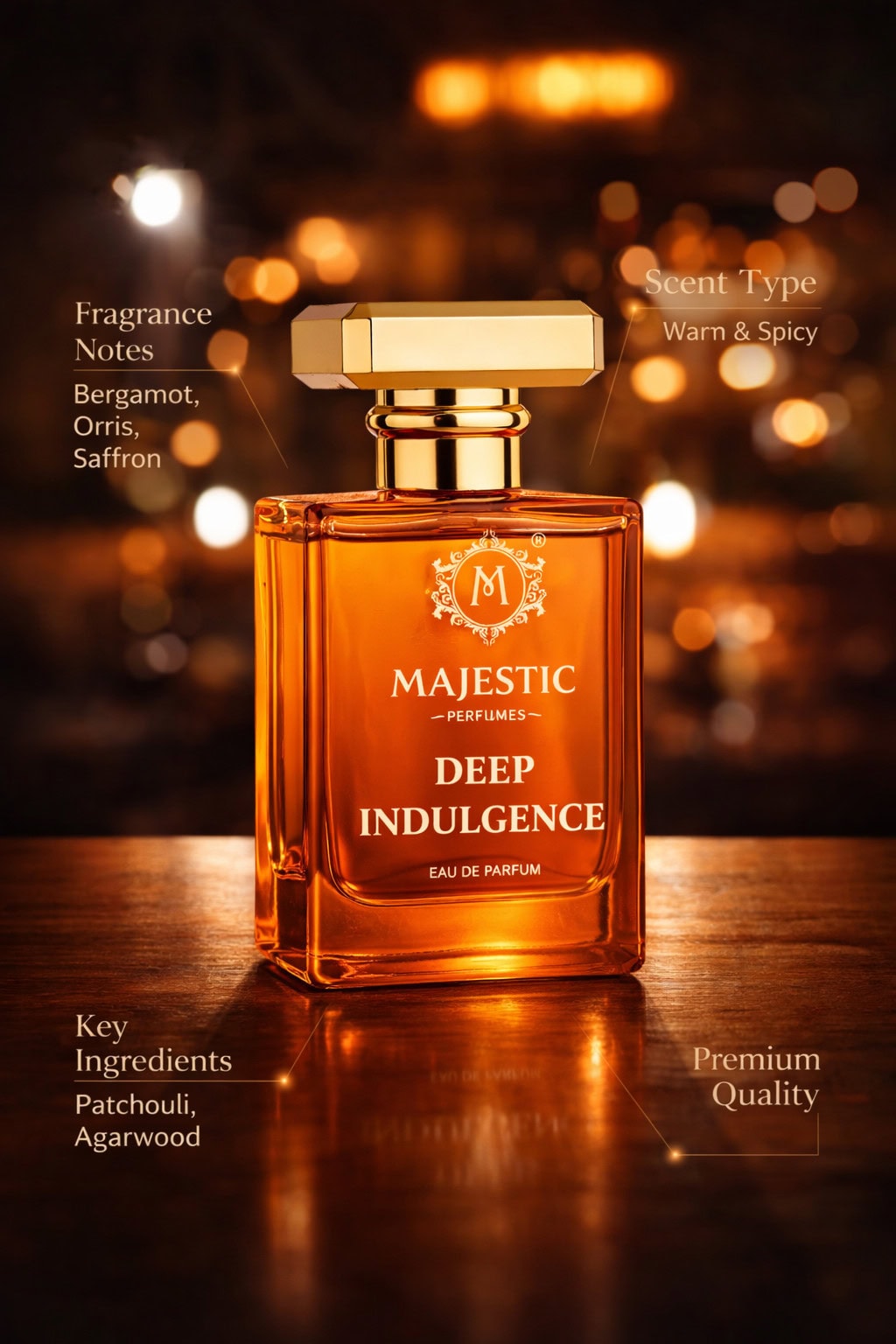 Majestic Perfumes Deep Indulgence Eau de Parfum 50ml – Premium Warm & Spicy Amber Fragrance - Image 6 - Ruby Online