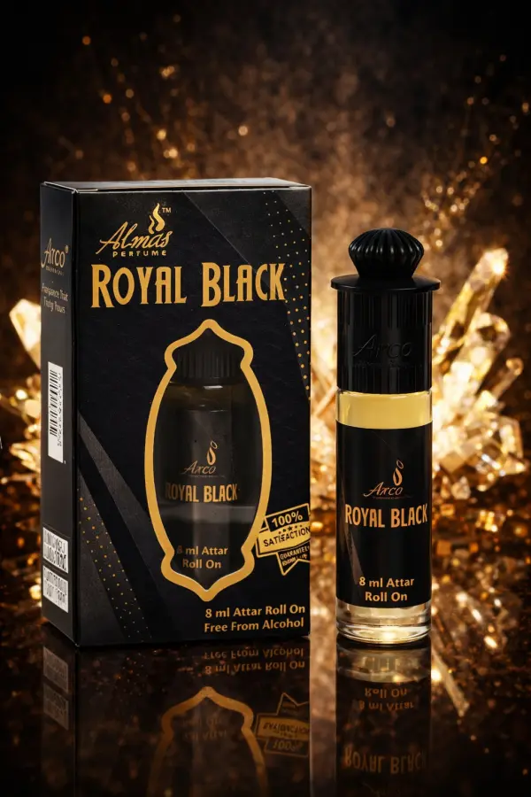 Royal Black Premium Attar Roll-On Perfume Oil 8ml – Long Lasting Alcohol Free Luxury Fragrance - Image 2 - Ruby Online