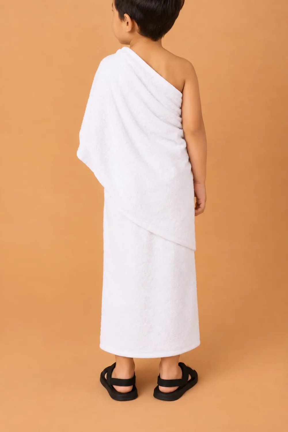 Kids White Ihram Clothing Set for Boys – Stitch-less – 2 Piece Cotton Terry Towel Ihram for Hajj & Umrah (36"x72") - Image 4 - Ruby Online