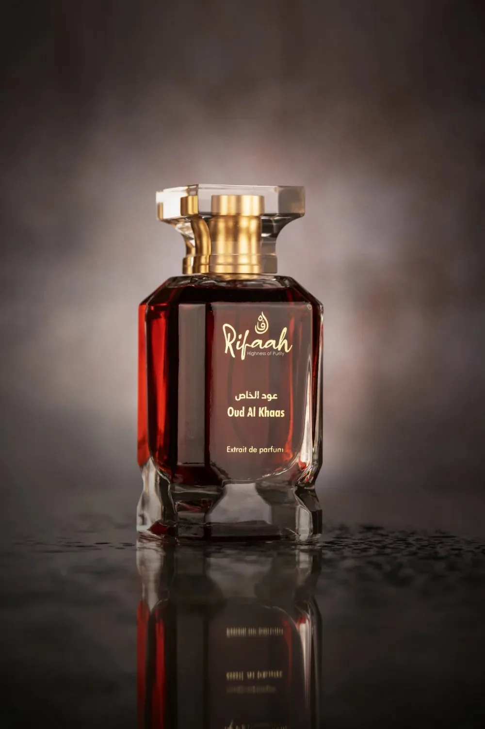 Rifaah Oud Al Khaas Extrait de Parfum 100ml – Deep Ruby Luxury Oud Perfume with Gold Signature Bottle