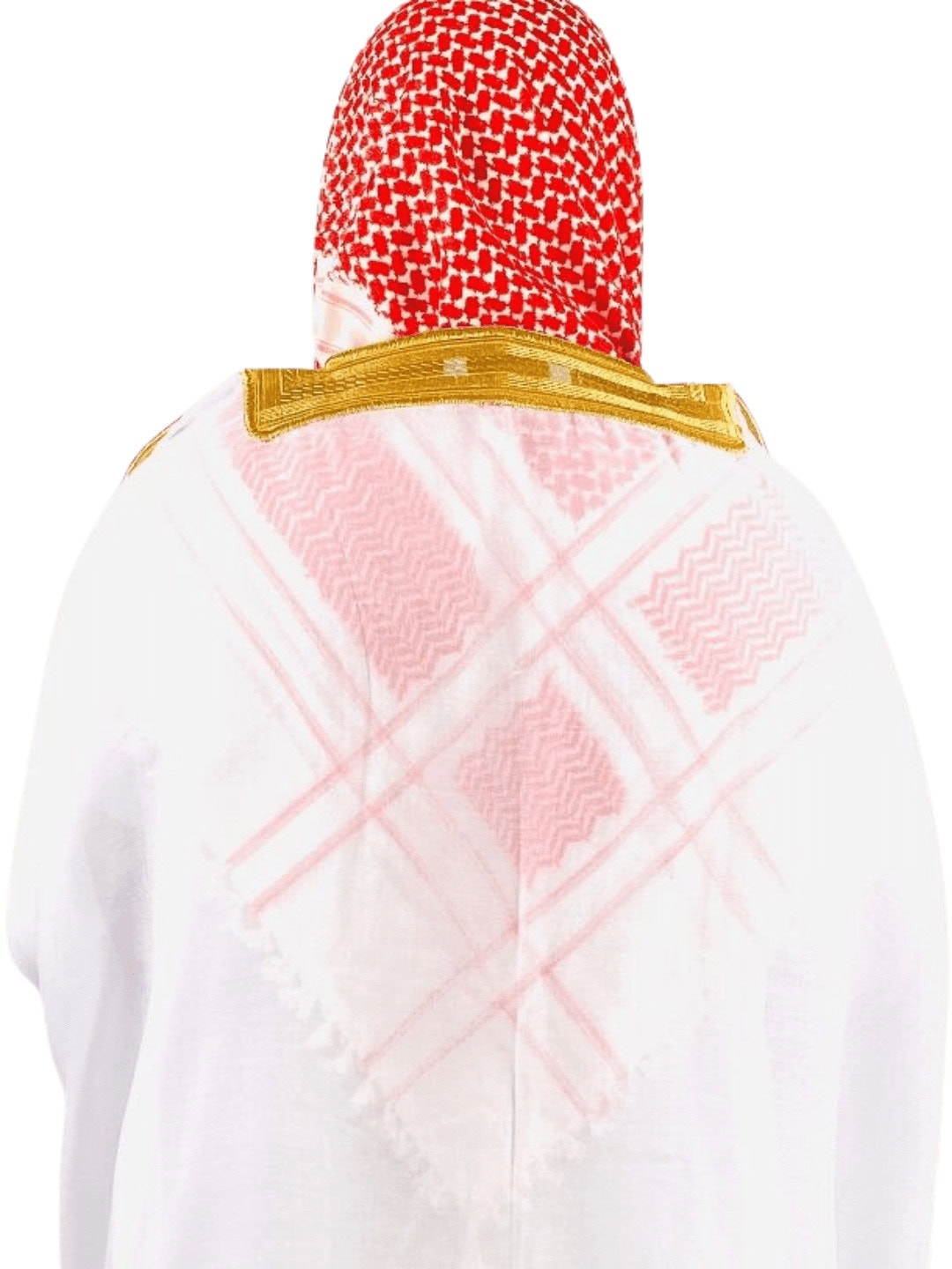 Off-White Arabic Bisht for Men with Gold Zari Border Embroidery – Premium Lightweight Open-Front Cloak - Image 4 - Ruby Online