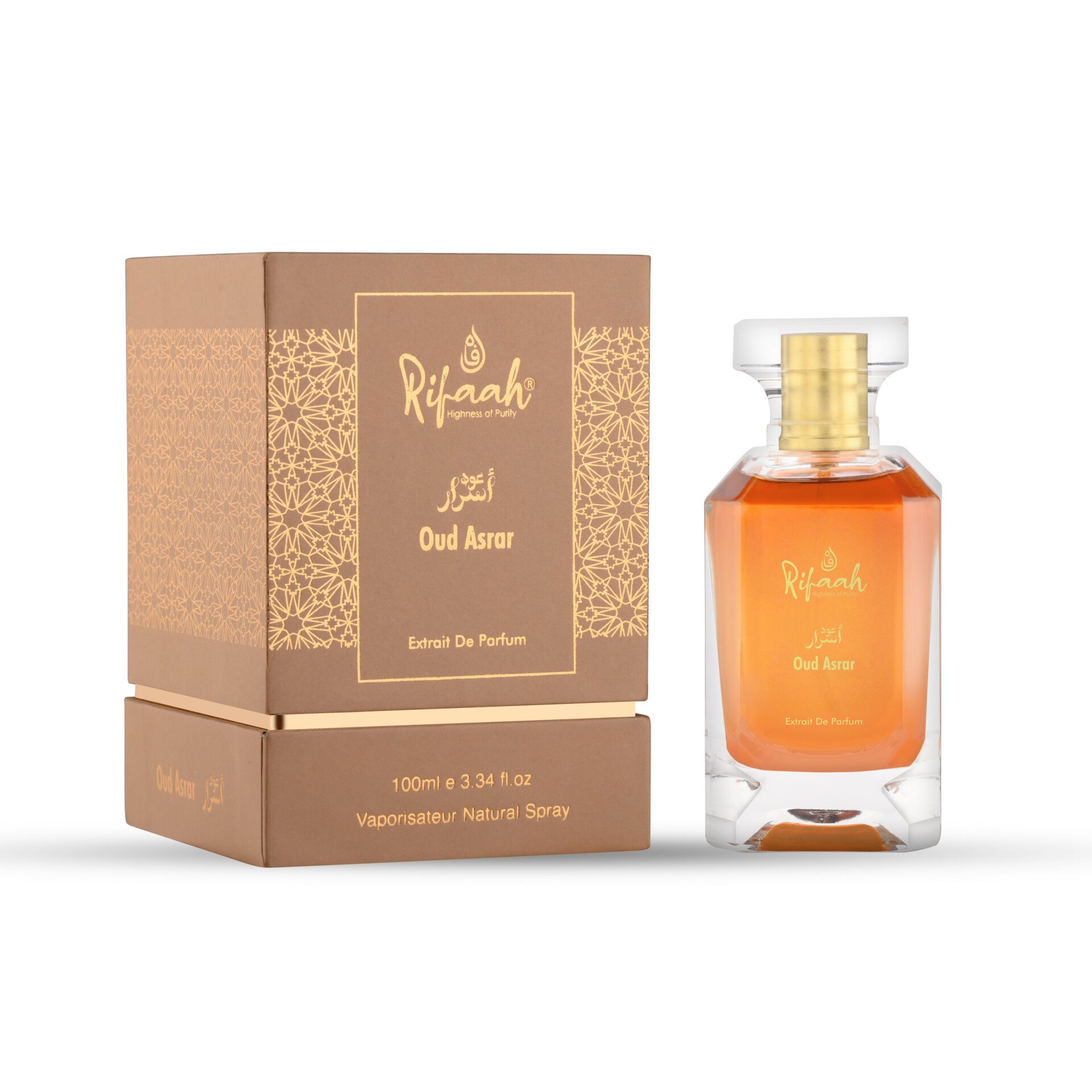 Rifaah Oud Asrar Extrait De Parfum 100ml – Luxury Amber Oud Fragrance in Crystal Glass Bottle - Image 9 - Ruby Online