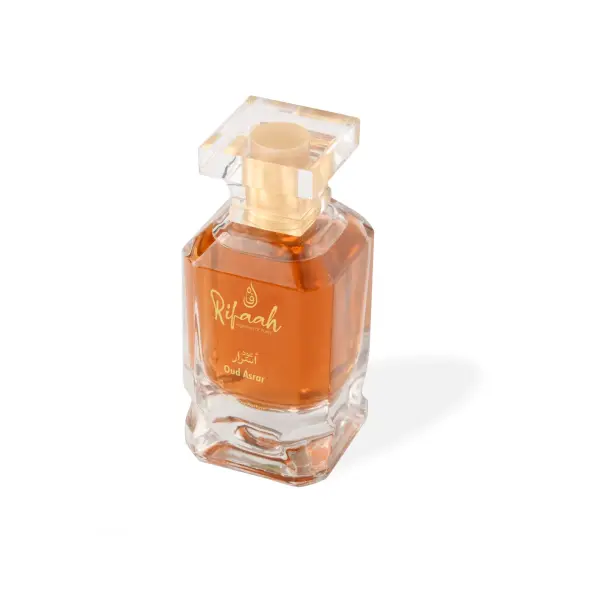 Rifaah Oud Asrar Extrait De Parfum 100ml – Luxury Amber Oud Fragrance in Crystal Glass Bottle - Image 3 - Ruby Online