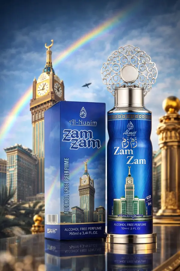 Al Nuaim Zam Zam Premium Alcohol Free Attar Perfume 200ml – Long Lasting Citrus Amber Fragrance - Image 2 - Ruby Online