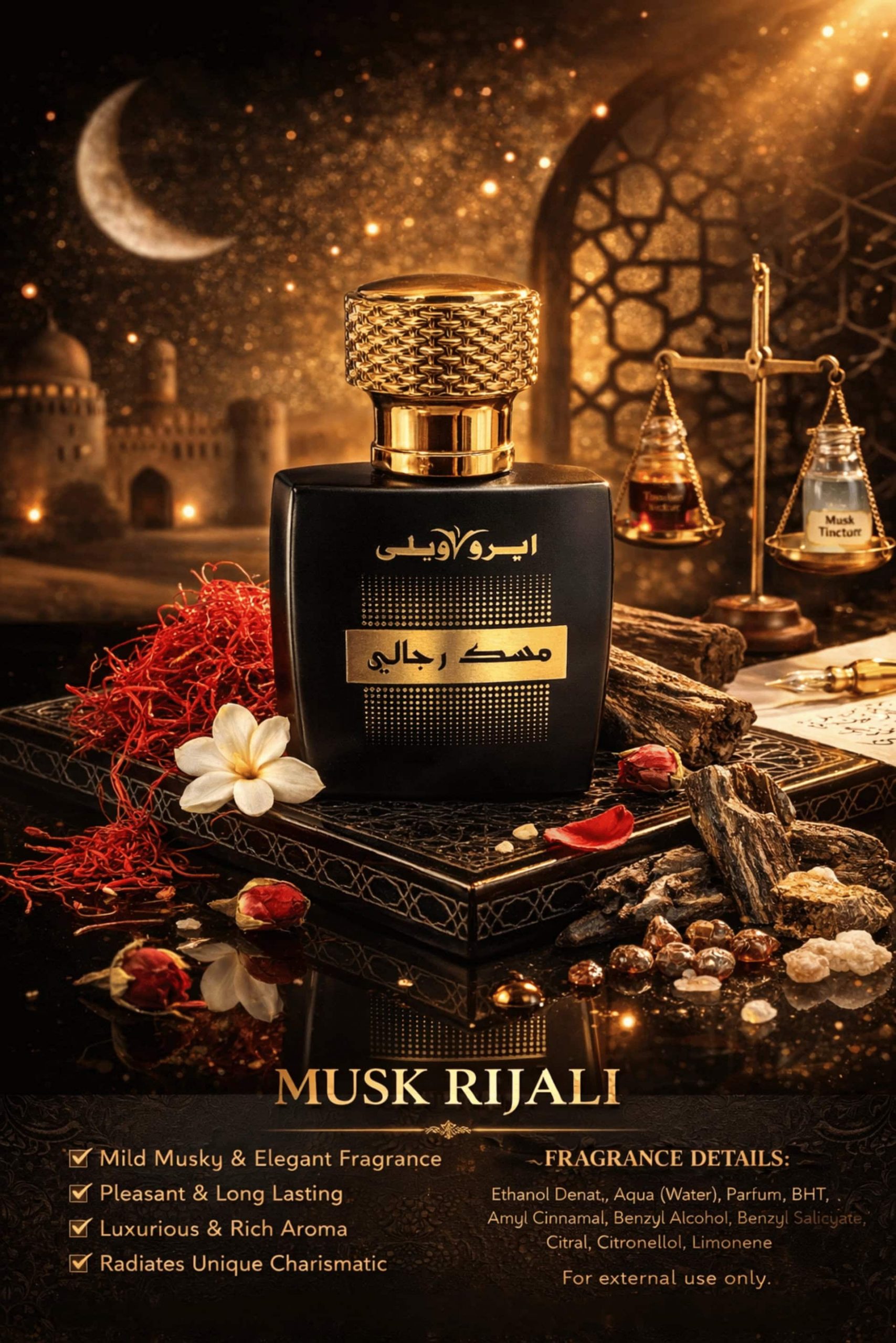 Euro Valley Musk Rijali Eau de Parfum 50ml – Premium Black & Gold Long-Lasting Musk Fragrance - Image 6 - Ruby Online