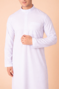 Pure White Minimal Thobe for Men