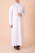 Pure White Minimal Thobe for Men