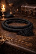 black arabian iqal double cord traditional arabic headband with tassel finish