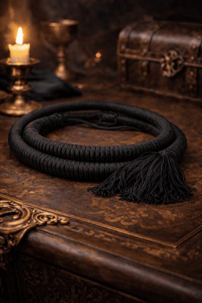 black arabian iqal double cord traditional arabic headband with tassel finish