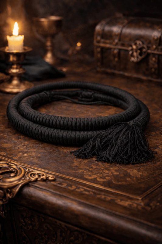 black arabian iqal double cord traditional arabic headband with tassel finish