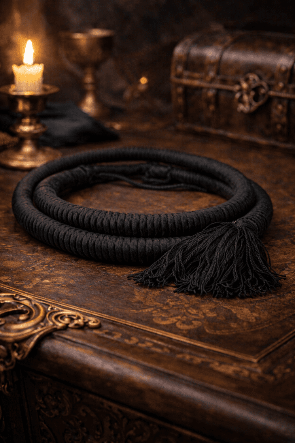 black arabian iqal double cord traditional arabic headband with tassel finish