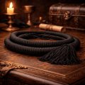black arabian iqal double cord traditional arabic headband with tassel finish