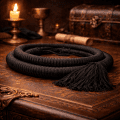 black arabian iqal double cord traditional arabic headband with tassel finish