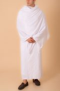 premium white men’s ihram set 2 piece 46 by 92 inches unstitched