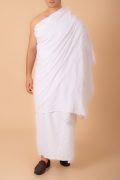 premium white men’s ihram set 2 piece 46 by 92 inches unstitched