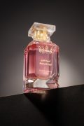 Rifaah Amira Al-Layl rose pink extrait de parfum luxury crystal bottle with gold spray neck
