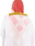 off white arabic bisht for men with gold zari border embroidery open front traditional cloak