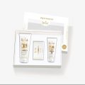 Rifaah hajj umrah kit with 3 in 1 cleanser spf 40 sunscreen and transparent cleansing bar white gold halal set