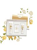 Rifaah hajj umrah kit with 3 in 1 cleanser spf 40 sunscreen and transparent cleansing bar white gold halal set