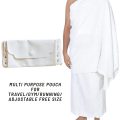 ruby white ihram belt with snap flap pouch adjustable washable ahram belt for hajj and umrah