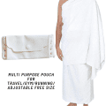 ruby white ihram belt with snap flap pouch adjustable washable ahram belt for hajj and umrah