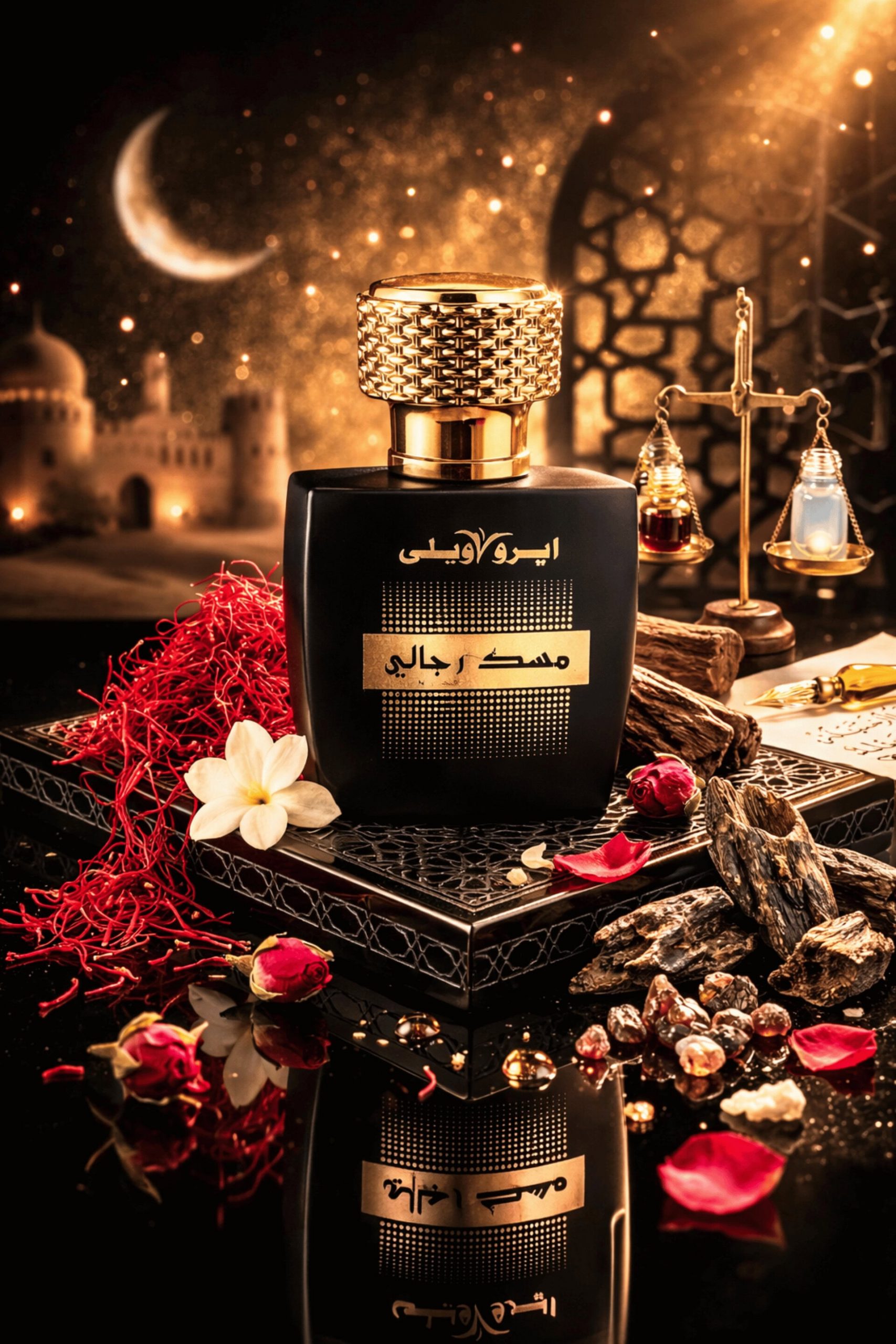 Euro Valley Musk Rijali Eau de Parfum 50ml Euro Valley Musk Rijali 50ml black and gold musk Eau de Parfum packaging