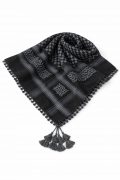 Premium Dark Grey Traditional Shemagh Scarf with Tassels