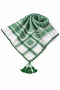 green white traditional shemagh scarf keffiyeh tassel fringe arabic head scarf