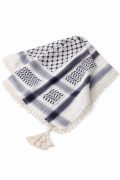white black keffiyeh shemagh scarf tassel traditional arab headscarf classic pattern
