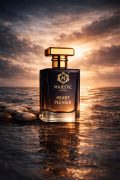 Majestic Heart Pleaser luxury black perfume bottle with gold cap eau de parfum