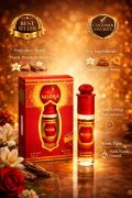 Almas Noora attar roll on perfume oil red bottle alcohol free long lasting Arabic fragrance