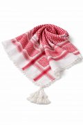 Premium Red & White Arabic Shemagh Keffiyeh – Traditional Arabic Head Scarf with Tassel Fringe - Image 3